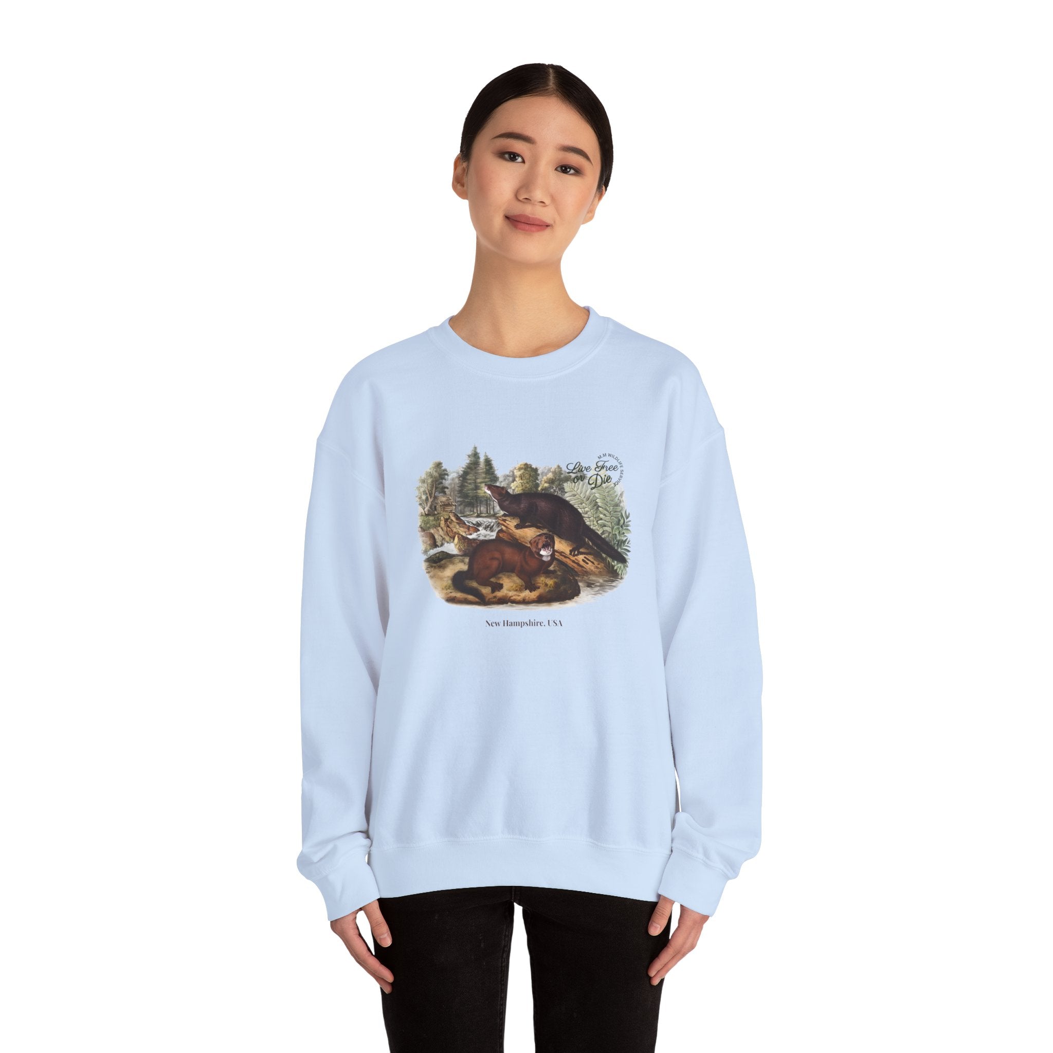 Ludwig Live Free or Die in Mogul Hampshire Unisex Heavy Blend Crewneck Sweatshirt