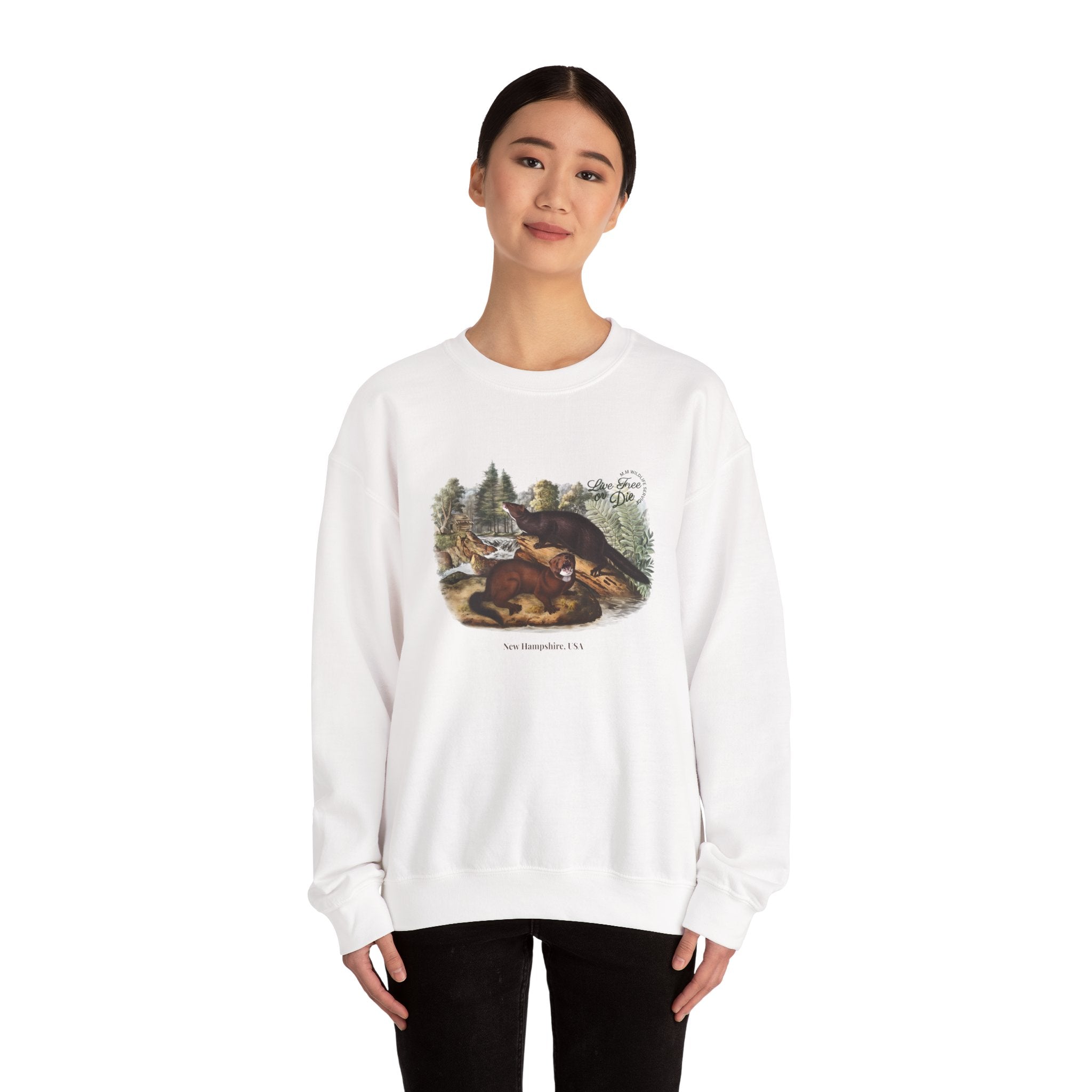 Ludwig Live Free or Die in Mogul Hampshire Unisex Heavy Blend Crewneck Sweatshirt