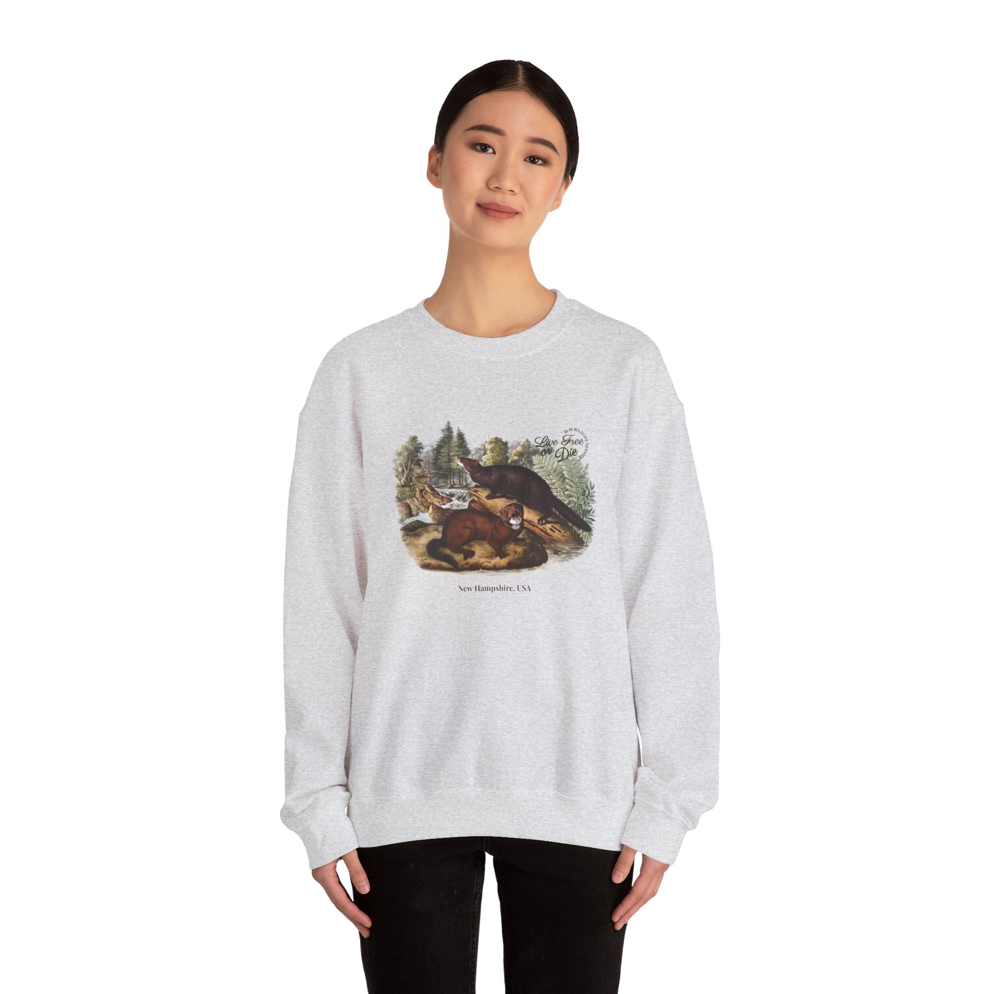 Ludwig  Live Free or Die in Mogul Hampshire Unisex Heavy Blend Crewneck Sweatshirt