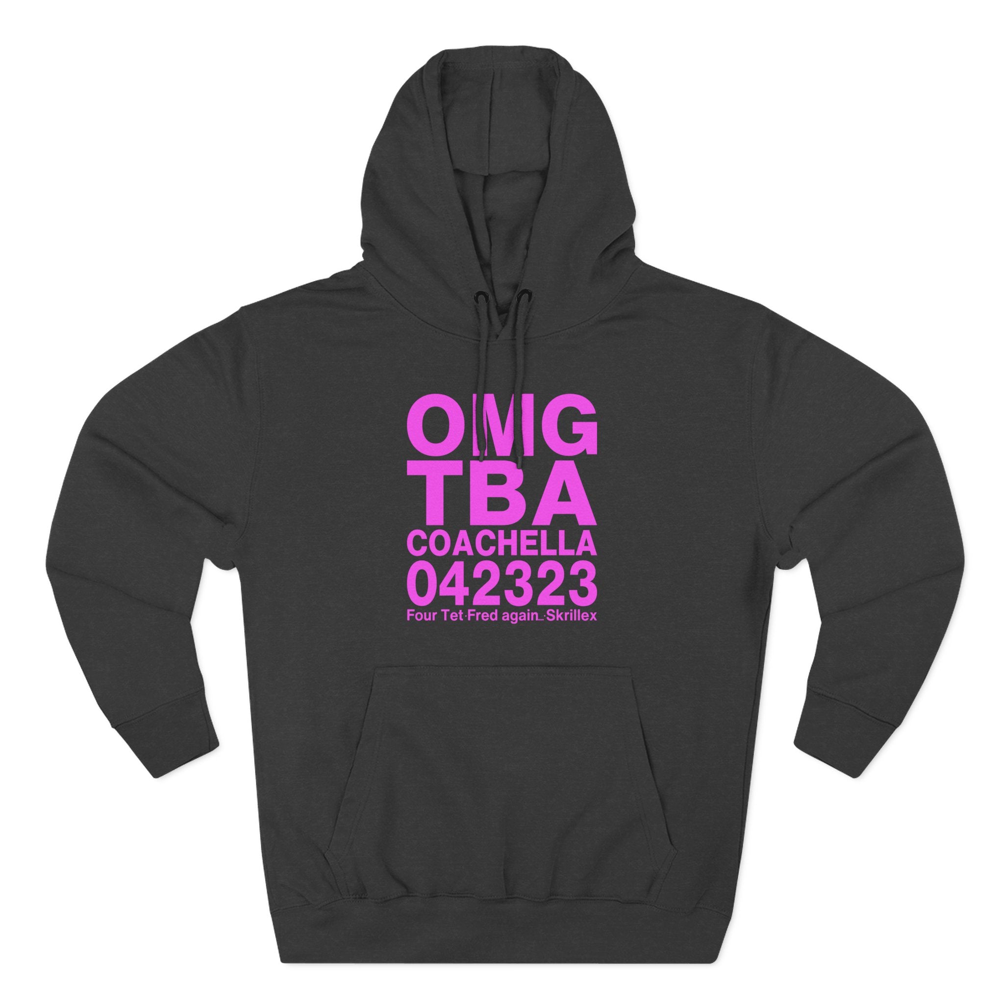 Skrillex OMG ТВА COACHELLA 042323 Four Tet. Fred again Three-Panel Fleece Hoodie