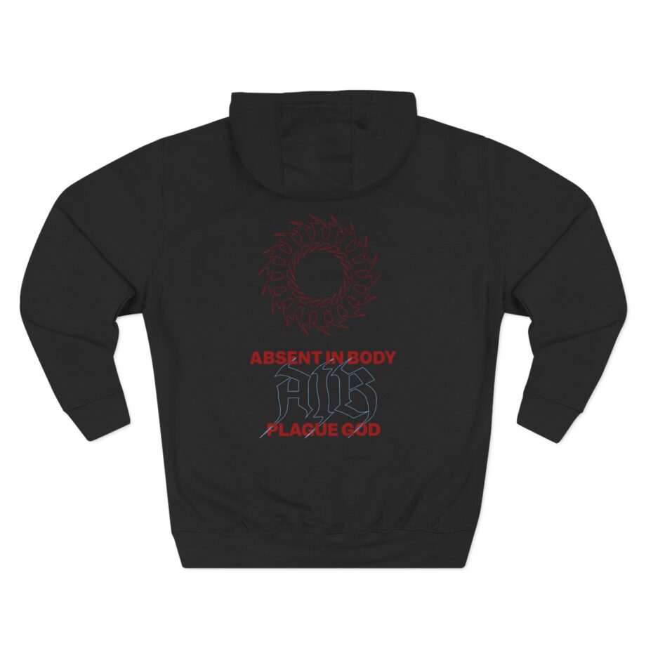 Absent in Body Plague God Three-Panel Fleece Hoodie