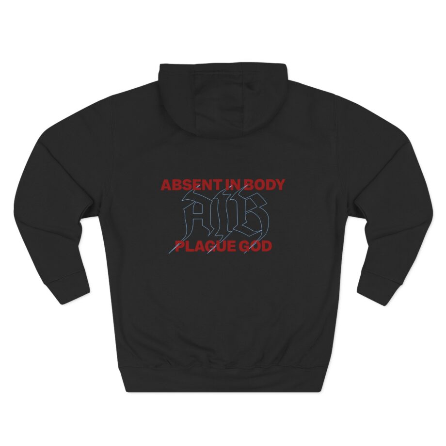Absent in Body Plague God Three-Panel Fleece Hoodie