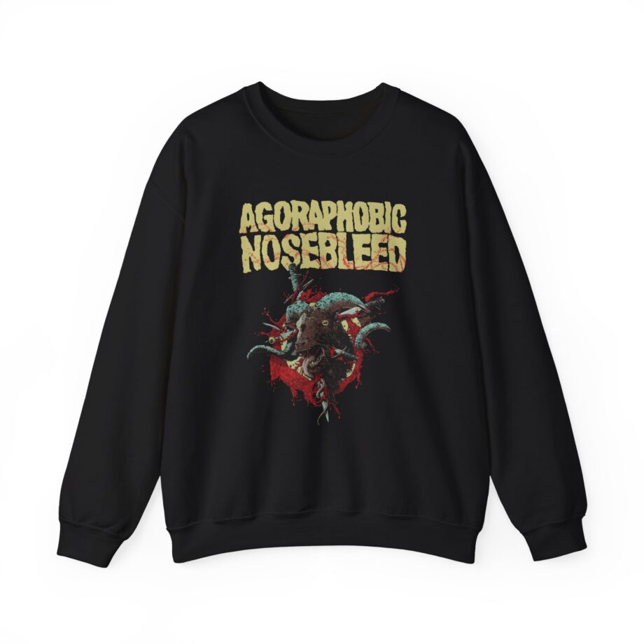 Agoraphobic Nosebleed Goat Head Unisex Heavy Blend™ Crewneck Sweatshirt