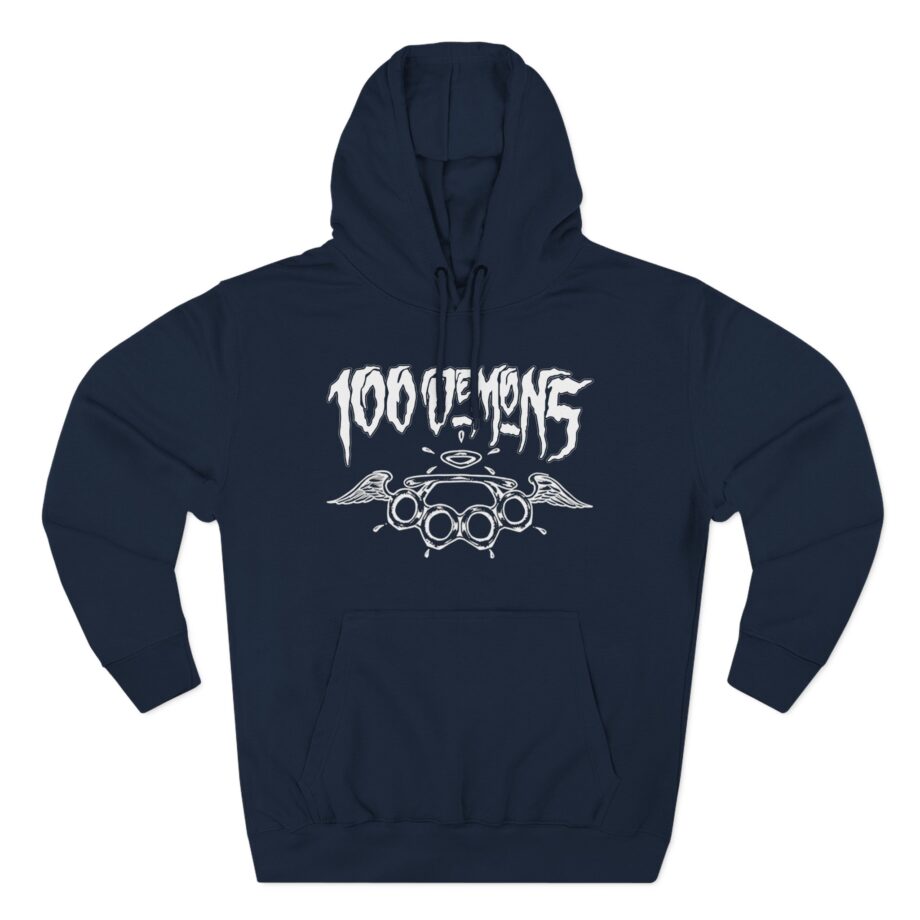 100 Demons Spade Sickle Three-Panel Fleece Hoodie
