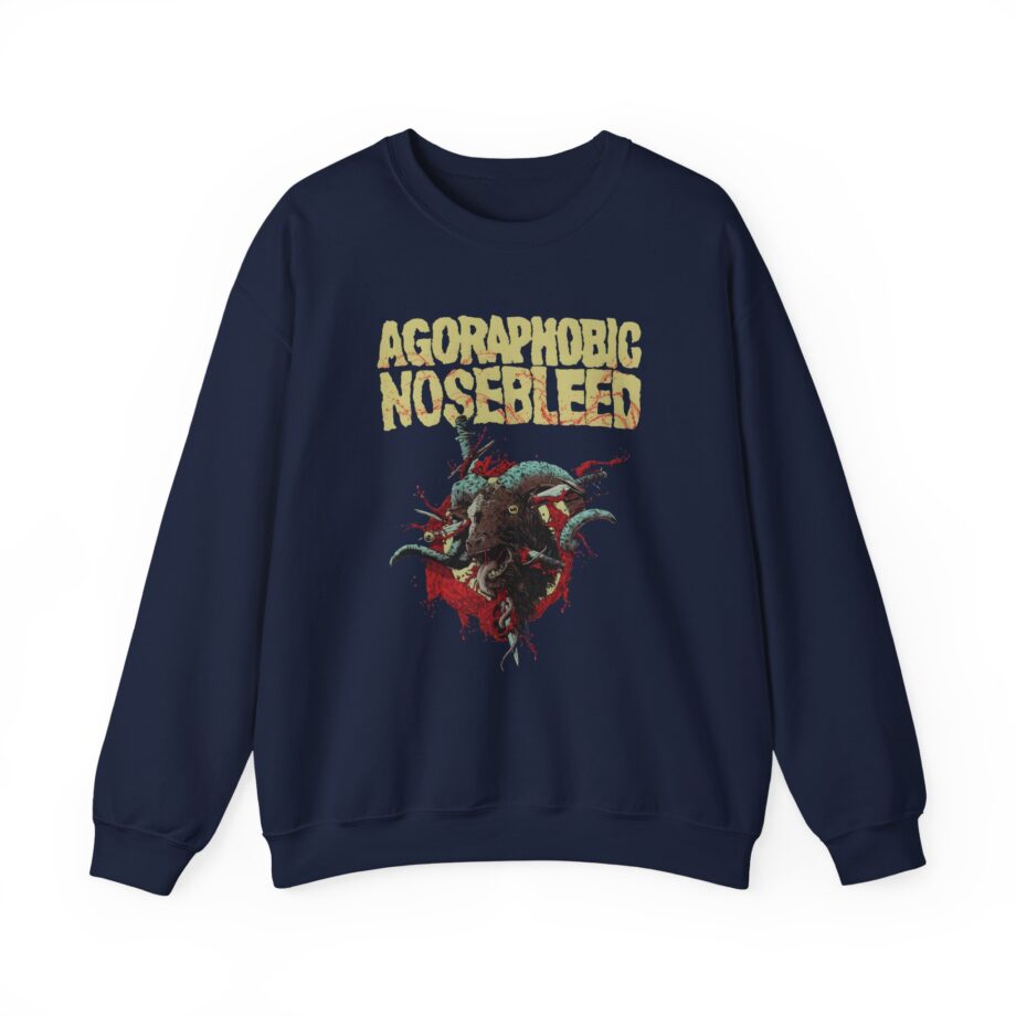 Agoraphobic Nosebleed Goat Head Unisex Heavy Blend™ Crewneck Sweatshirt