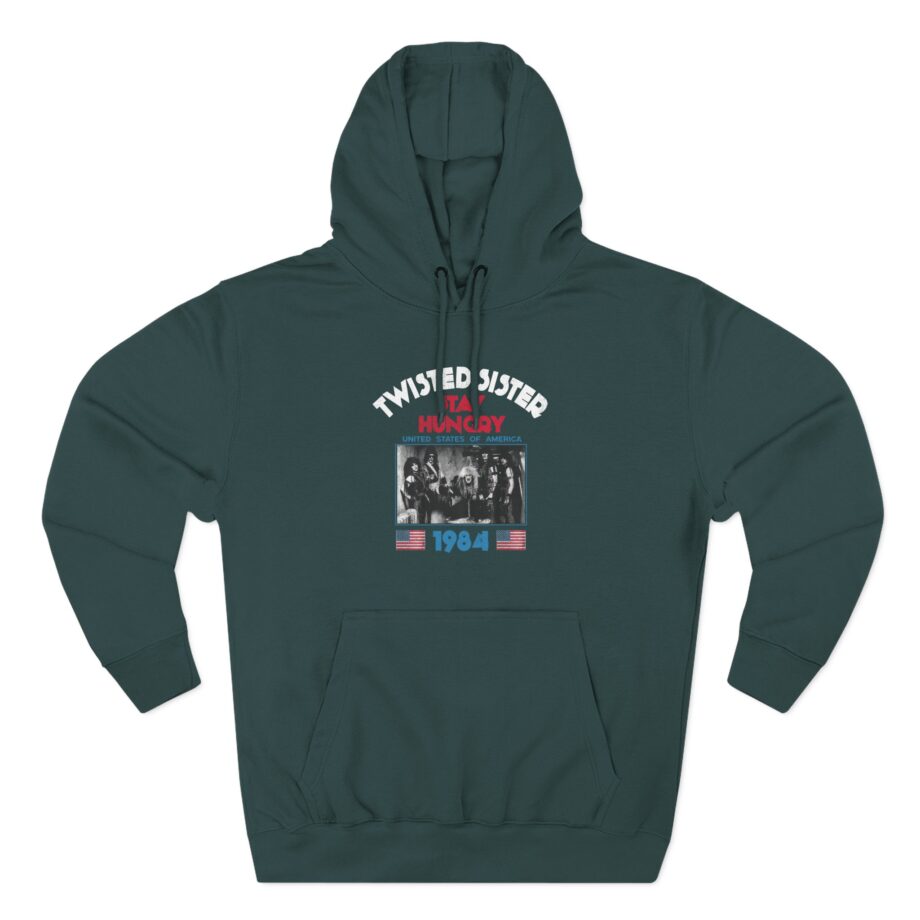 1984 Stay Hungry Tour Twisted Sister Three-Panel Fleece Hoodie