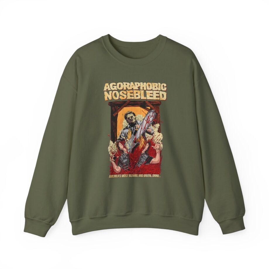 Agoraphobic Nosebleed Leatherface Unisex Heavy Blend™ Crewneck Sweatshirt