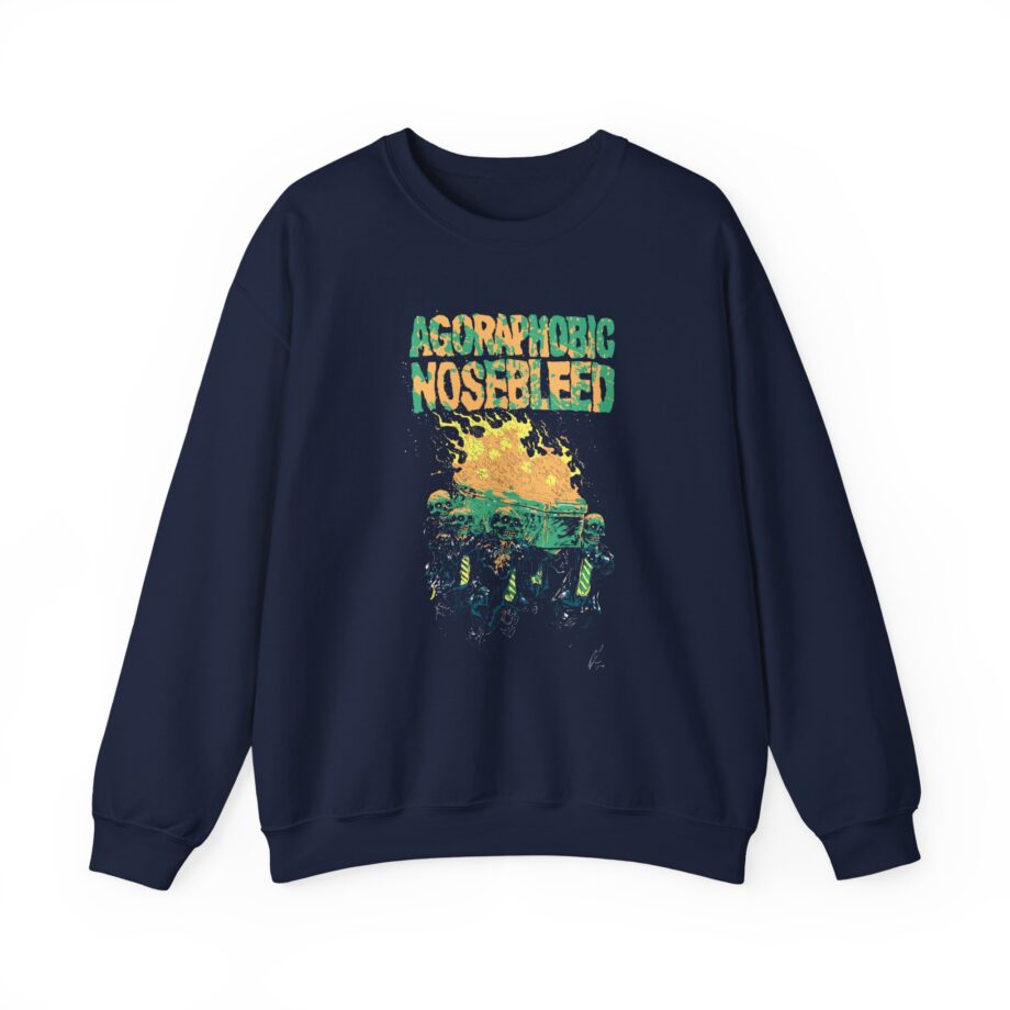 Agoraphobic Nosebleed Burning Coffin Unisex Heavy Blend™ Crewneck Sweatshirt