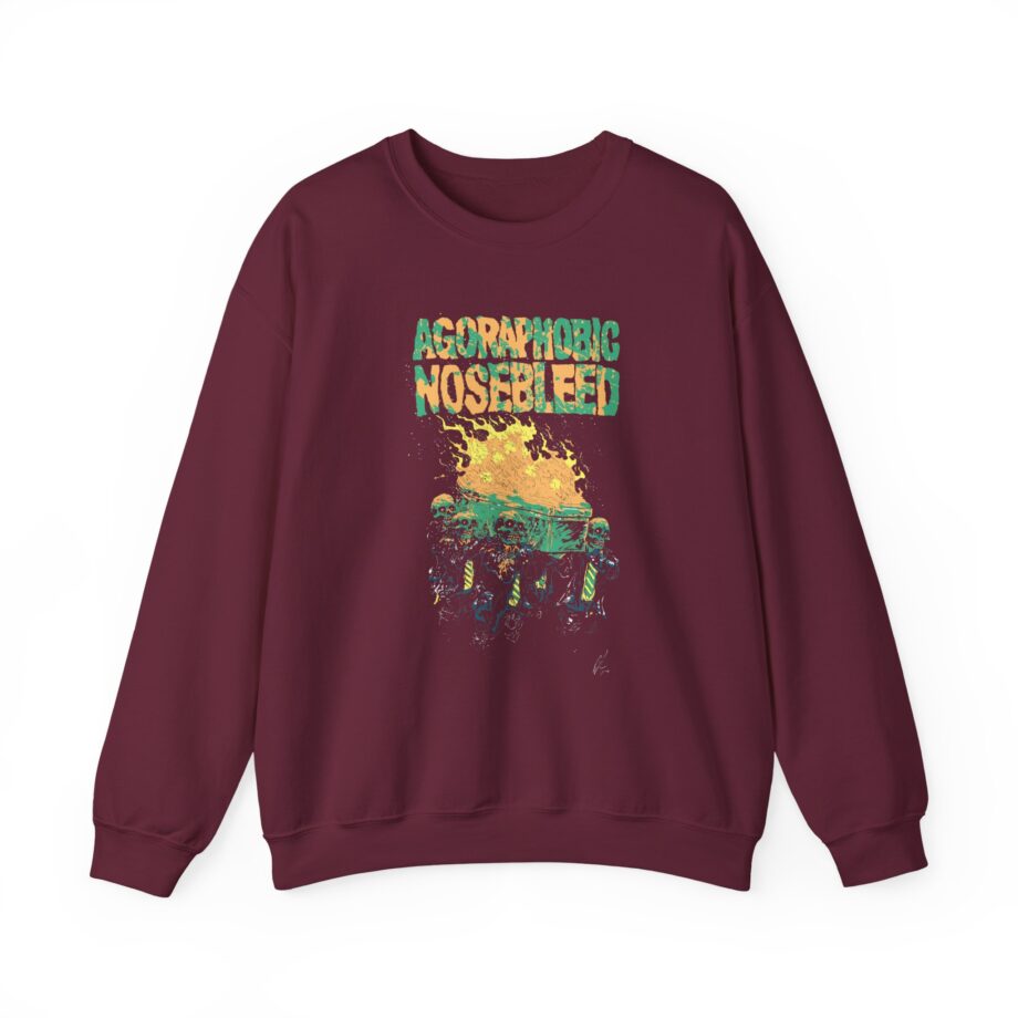 Agoraphobic Nosebleed Burning Coffin Unisex Heavy Blend™ Crewneck Sweatshirt