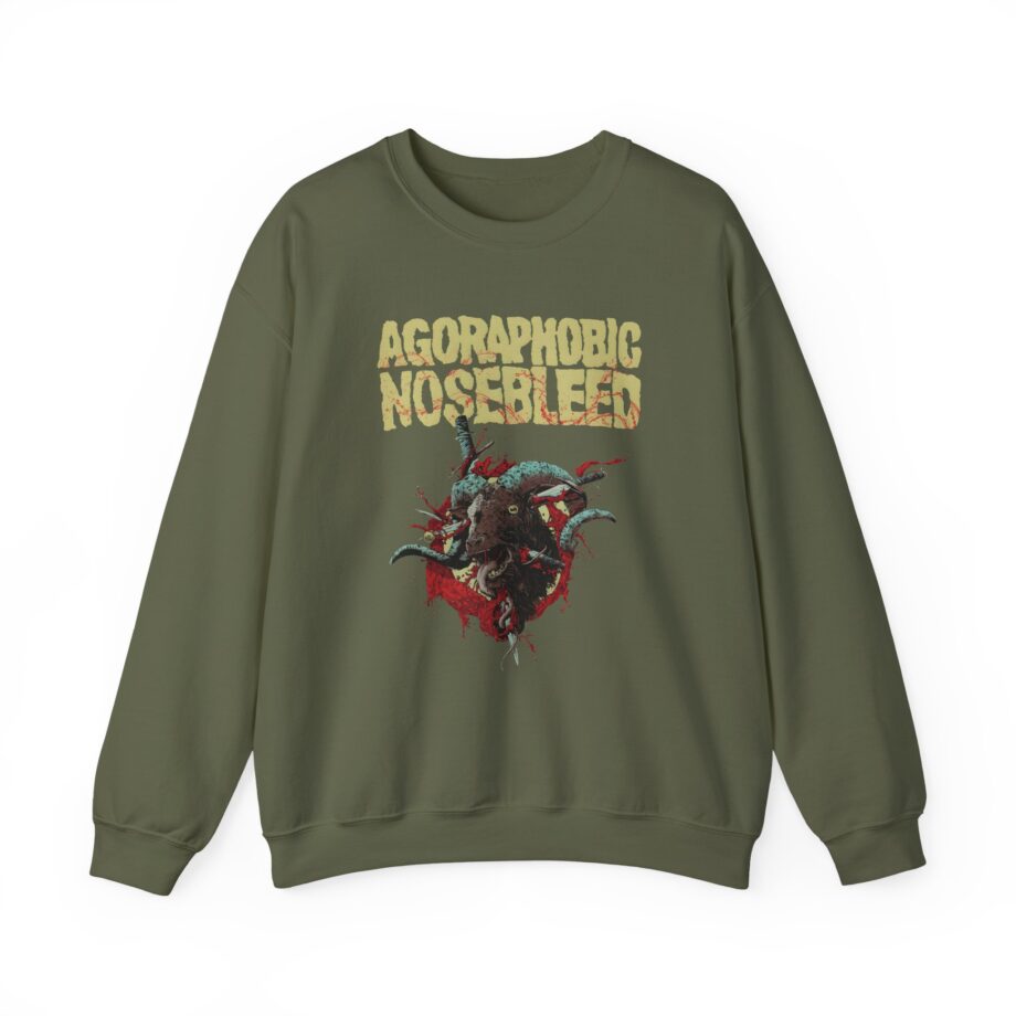 Agoraphobic Nosebleed Goat Head Unisex Heavy Blend™ Crewneck Sweatshirt